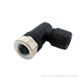 M12 4 pin female angle connector field-wireable